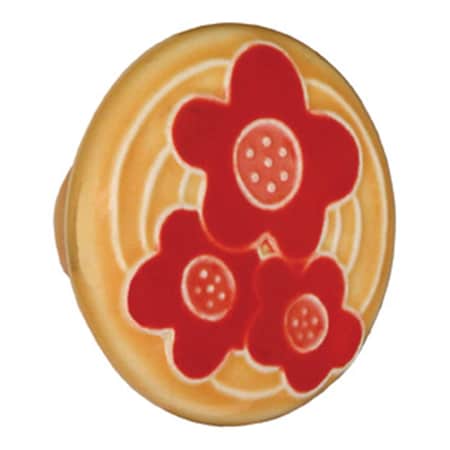 Acorn Mfg Lg Rd Yellow with 3 Orange Flowers PR4YP
